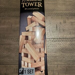 Cardinal Jumbling Tower 48 Wood Pieces in Tin Box Stacking Game